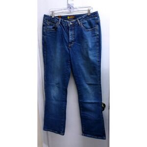 Aura Jeans Women's Regular Rise Bootcut Blue Denim Pants Size 14R / #26176